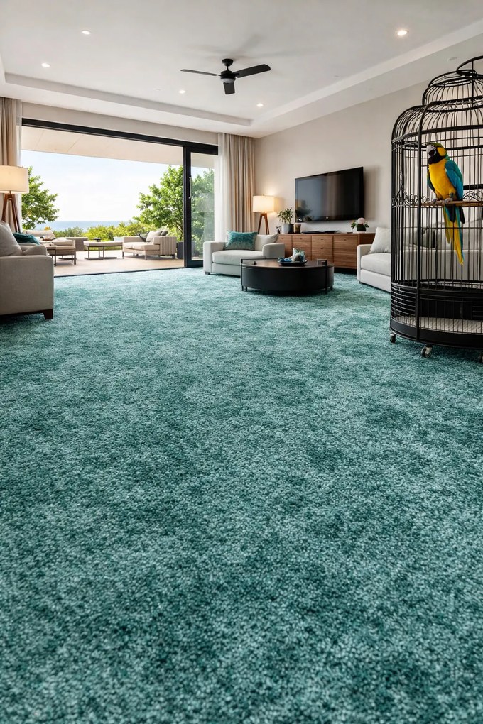 ITC, Koberec metráž Serenade 027, na mieru, šíře 4m,5m, modrá, filc, chodba / predsieň