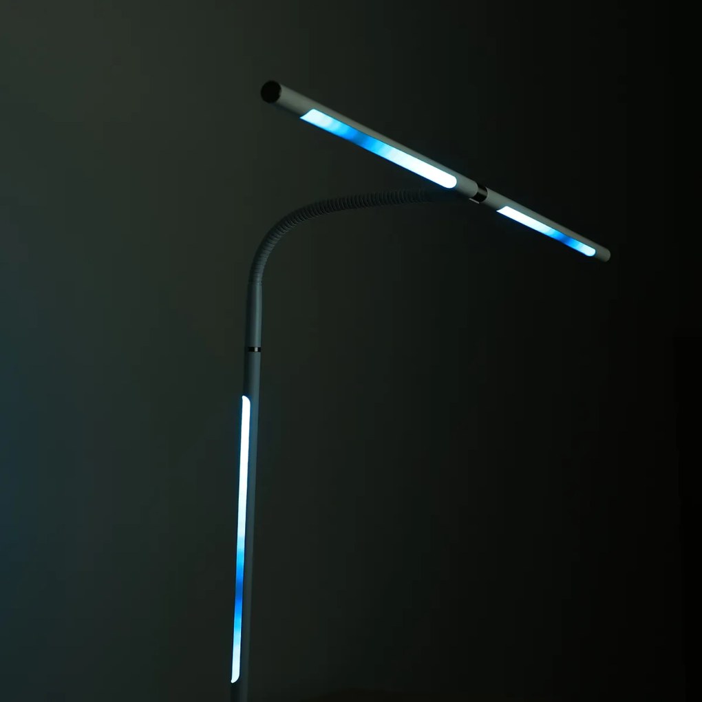 Stolná LED lampa NOX s RGBW efektmi, svorka, diaľkový ovládač