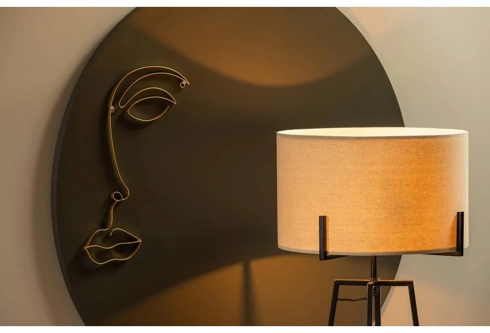 Béžová stojacia lampa s textilným tienidlom (výška 160 cm) Holly – WOOOD