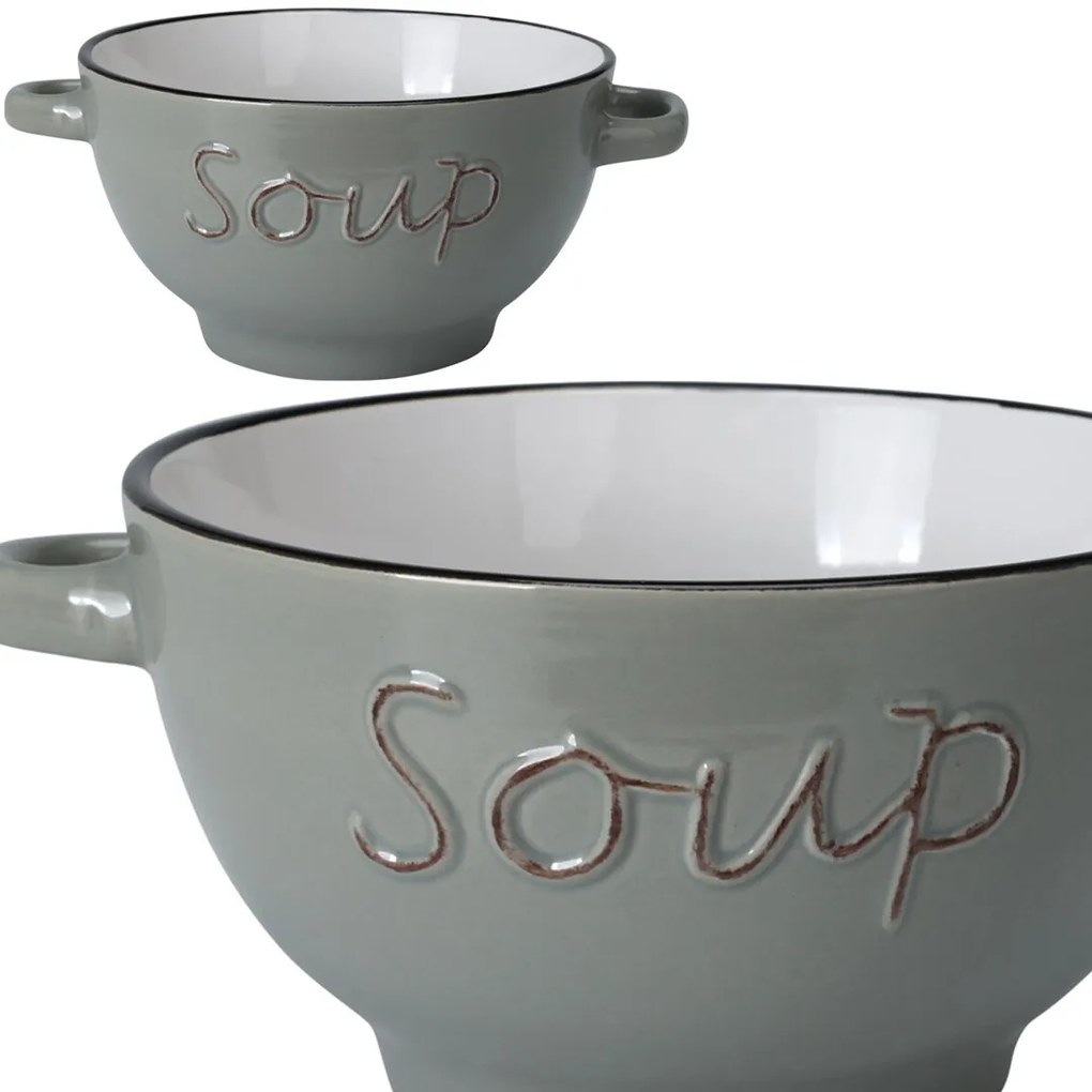 Kameninová miska na polievku Soup 650 ml zelená