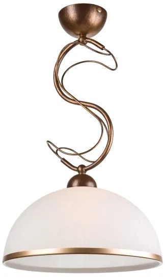 Luster na tyči COBRA 1xE27/60W/230V priemer 30 cm bronz/patina