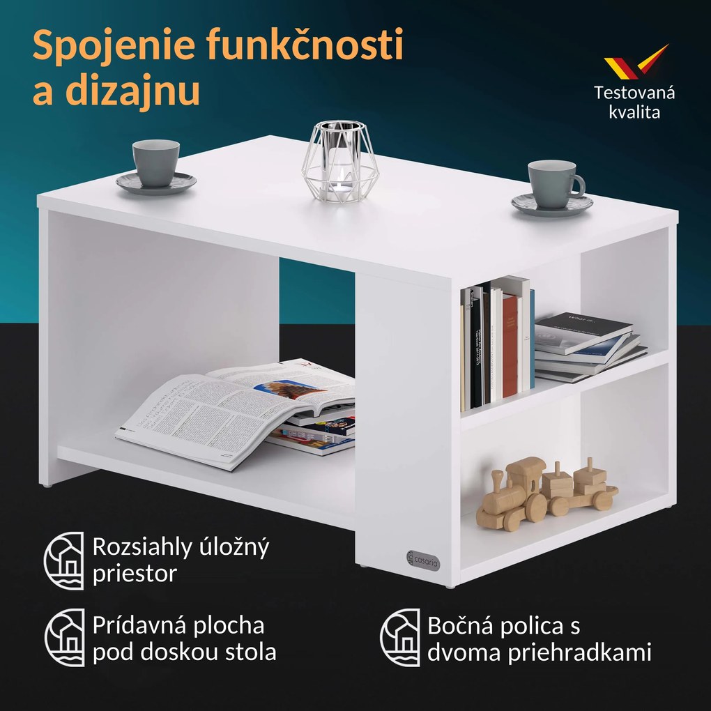 Konferenčný stolík Santa Cruz Biely 90x59x47cm