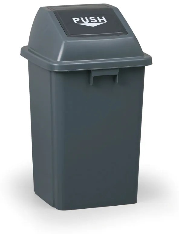 Kancelársky plastový kôš na odpadky, 60 l, 400 x 400 x 700 mm, sivý