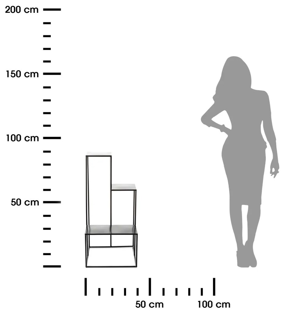 STOJAN NA KVETINÁČ KASKADA 85X40X40 CM ČIERNA
