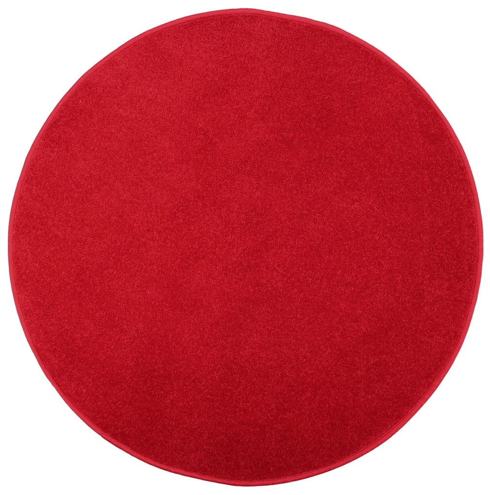 Spoltex, Kusový koberec Eton červený 15 kruh, 160x160 (priemer) kruh, červená, obývacia izba