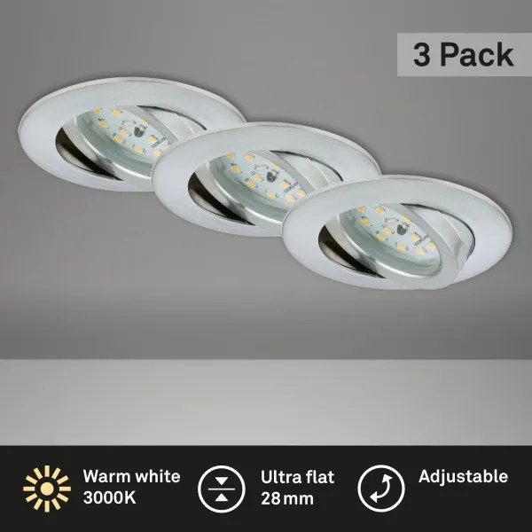 Briloner 7209-039 - SADA 3x LED Kúpeľňové podhľadové svietidlo ATTACH LED/5W/230V IP23