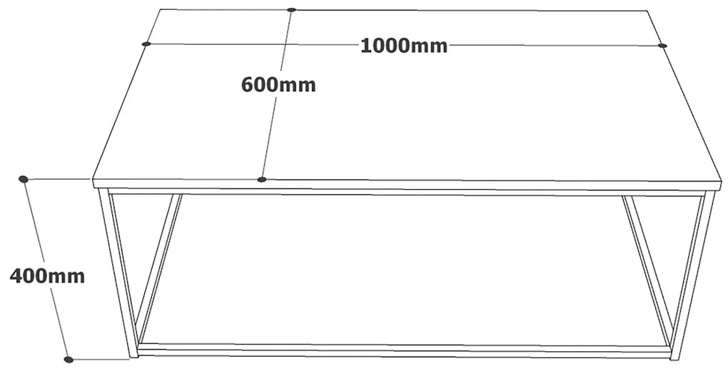 Dizajnový konferenčný stolík Galena 100 cm borovica