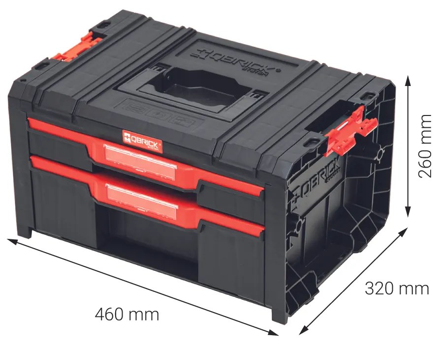 Kufrík na náradie s 2 zásuvkami Qbrick System PRO