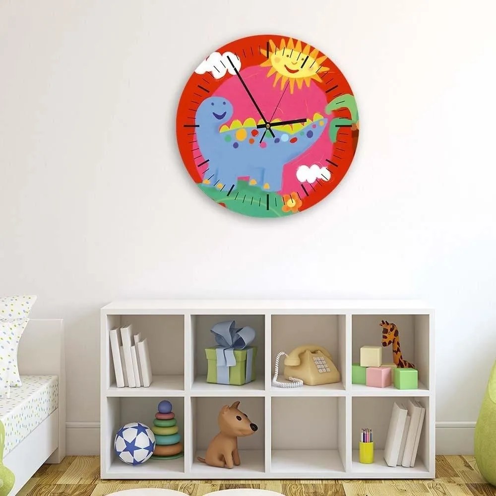 Gario Hodiny na stenu Dinosaurus a slnko Rozmery: 80 x 80 cm