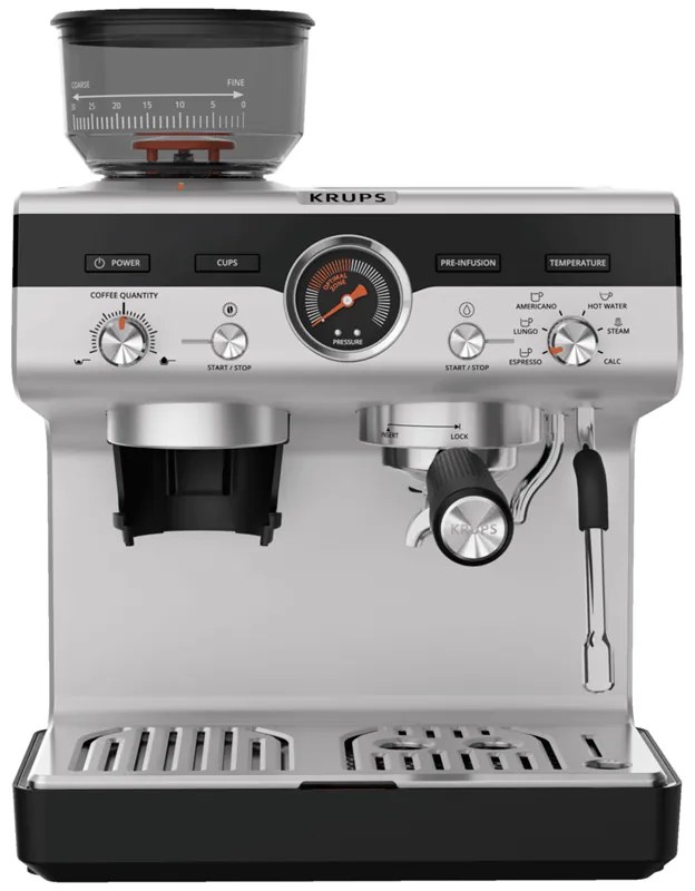 Pákový kávovar KRUPS Precision+ XP804T10 Hliníkový/Čierny
