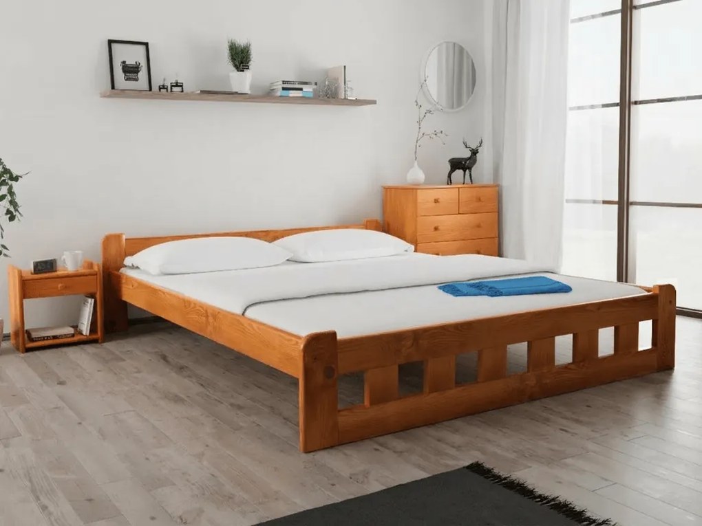 Posteľ Naomi zvýšená 120 x 200 cm, jelša Rošt: S lamelovým roštom, Matrac: Matrac Somnia 18 cm