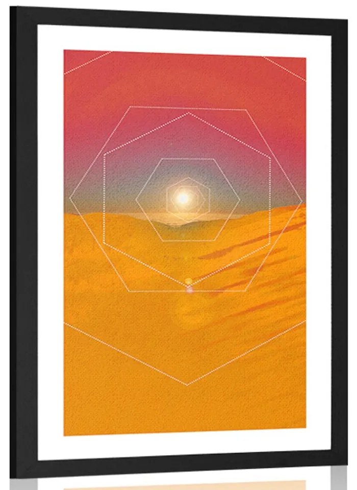 Plagát s paspartou pestrofarebná súhra - 30x45 silver