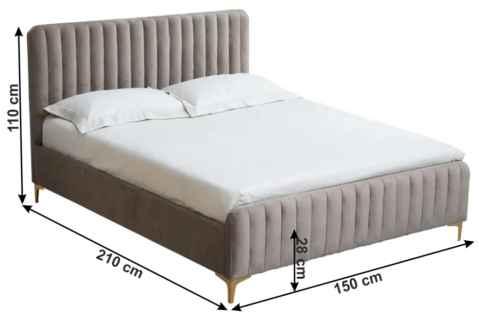Manželská posteľ 140 cm Karilla (sivohnedá) (s roštom). Vlastná spoľahlivá doprava až k Vám domov. 1017200