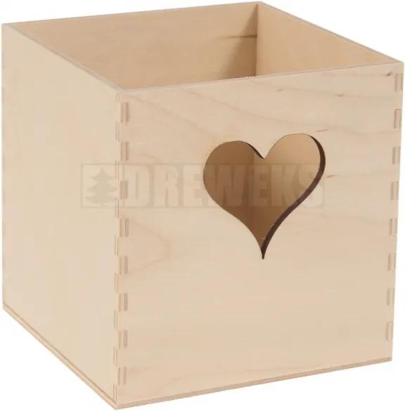 Drevená krabička, srdce
