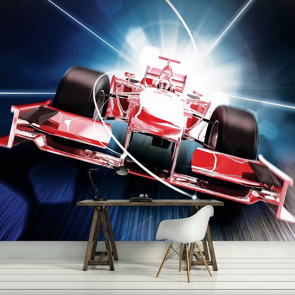 Fototapeta - Červená formula 1 3D F1 (254x184 cm)