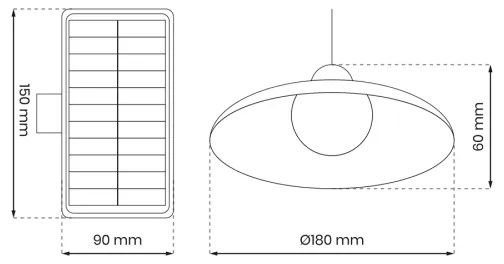 LED Stmievateľné solárne závesné svietidlo LED/6W/3,7V 800 mAh IP44 + DO