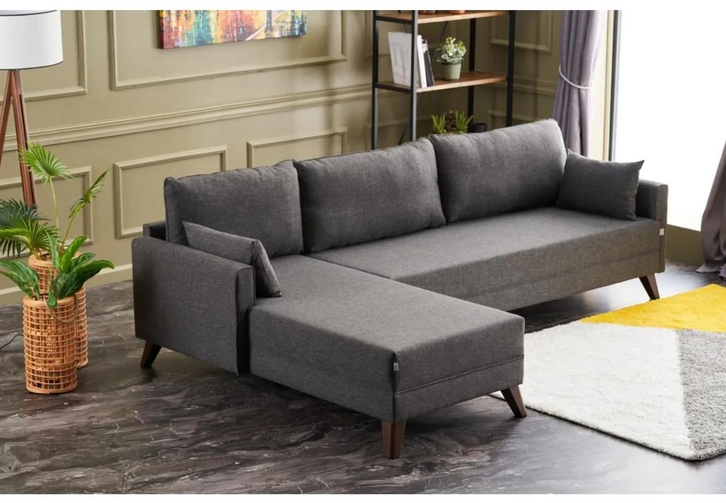 Rohová sedacia súprava do L RIGA antracit ľavá