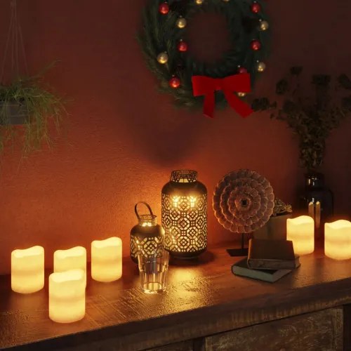 vidaXL Elektrické LED sviečky 12ks časovač diaľkový ovládač teplé biele-