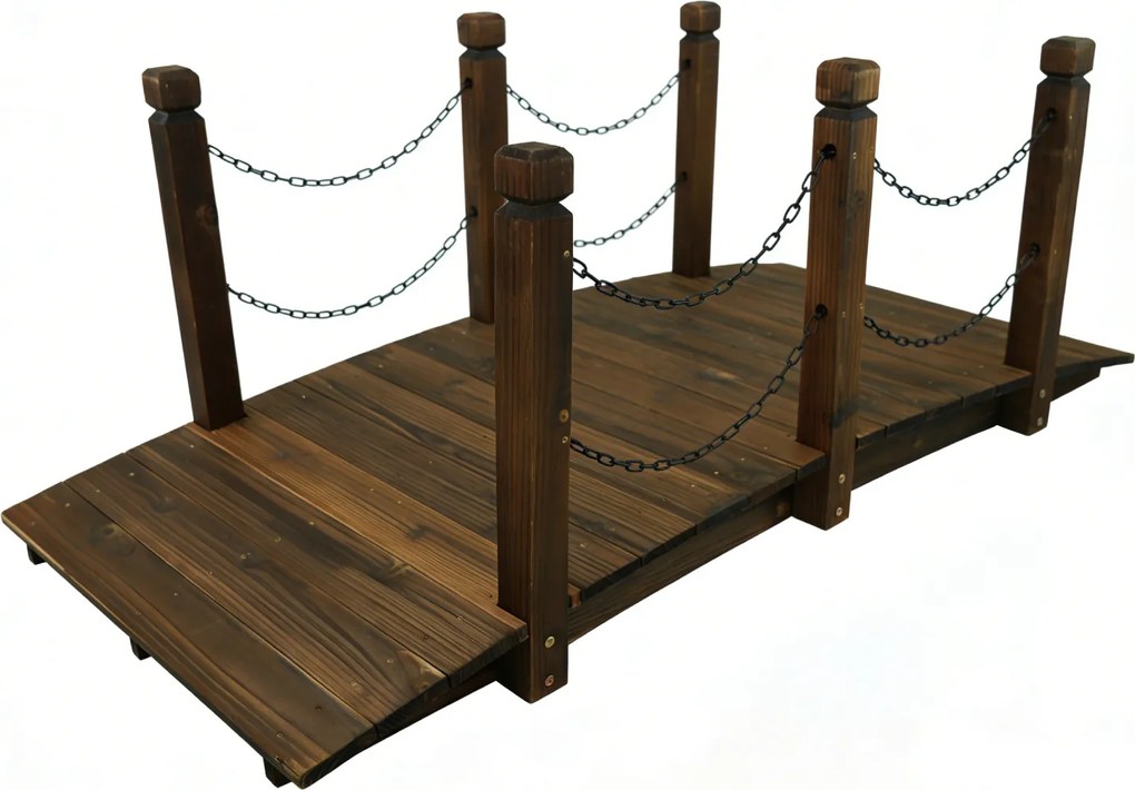 Dekoratívny záhradný mostík BestBerg BBGD-4002 / 150 x 67 x 56 cm / hnedá