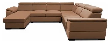 Rozkladacia sedacia súprava s univerzálnym U-rohom a úložným priestorom GRANADA hnedá