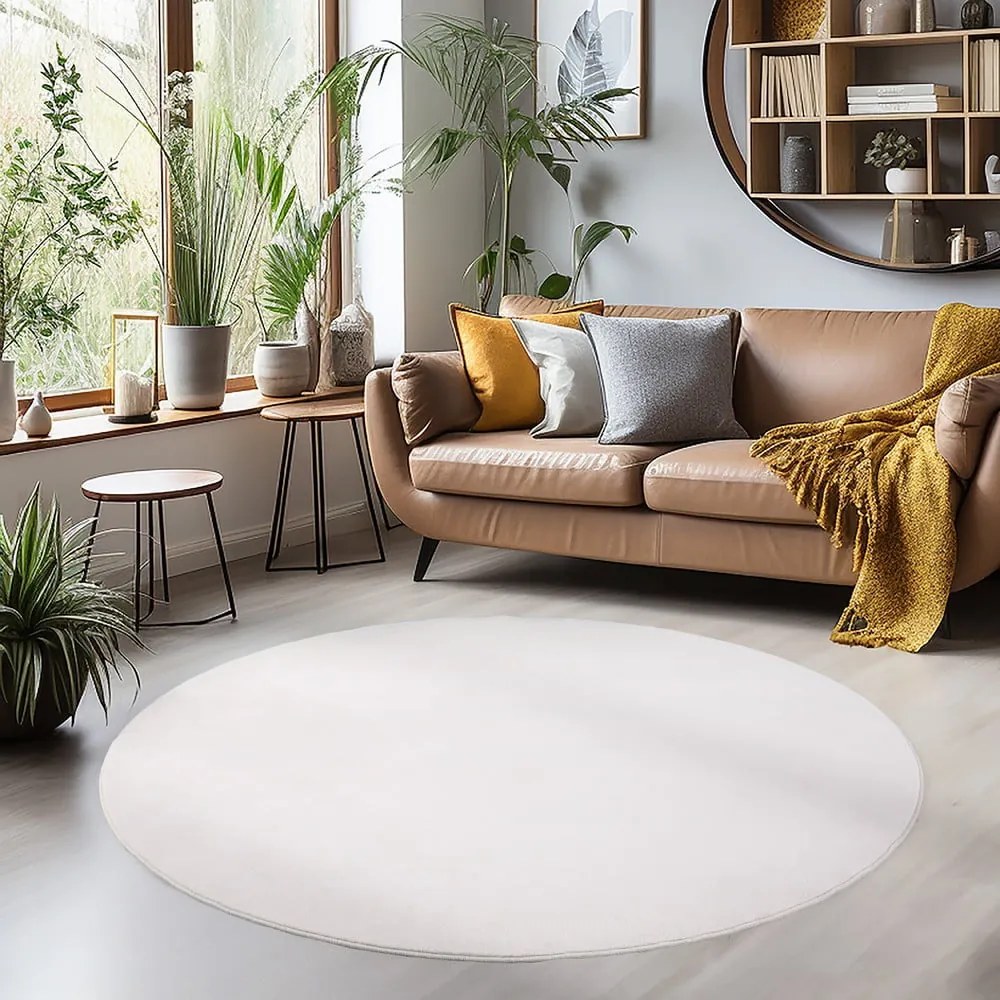Krémový prateľný okrúhly koberec ø 120 cm Sky – Ayyildiz Carpets