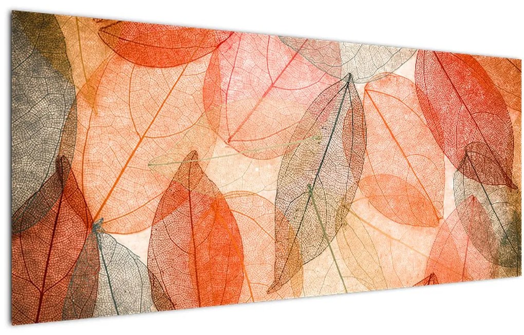 Obraz maľovaného jesenného lístia (120x50 cm)
