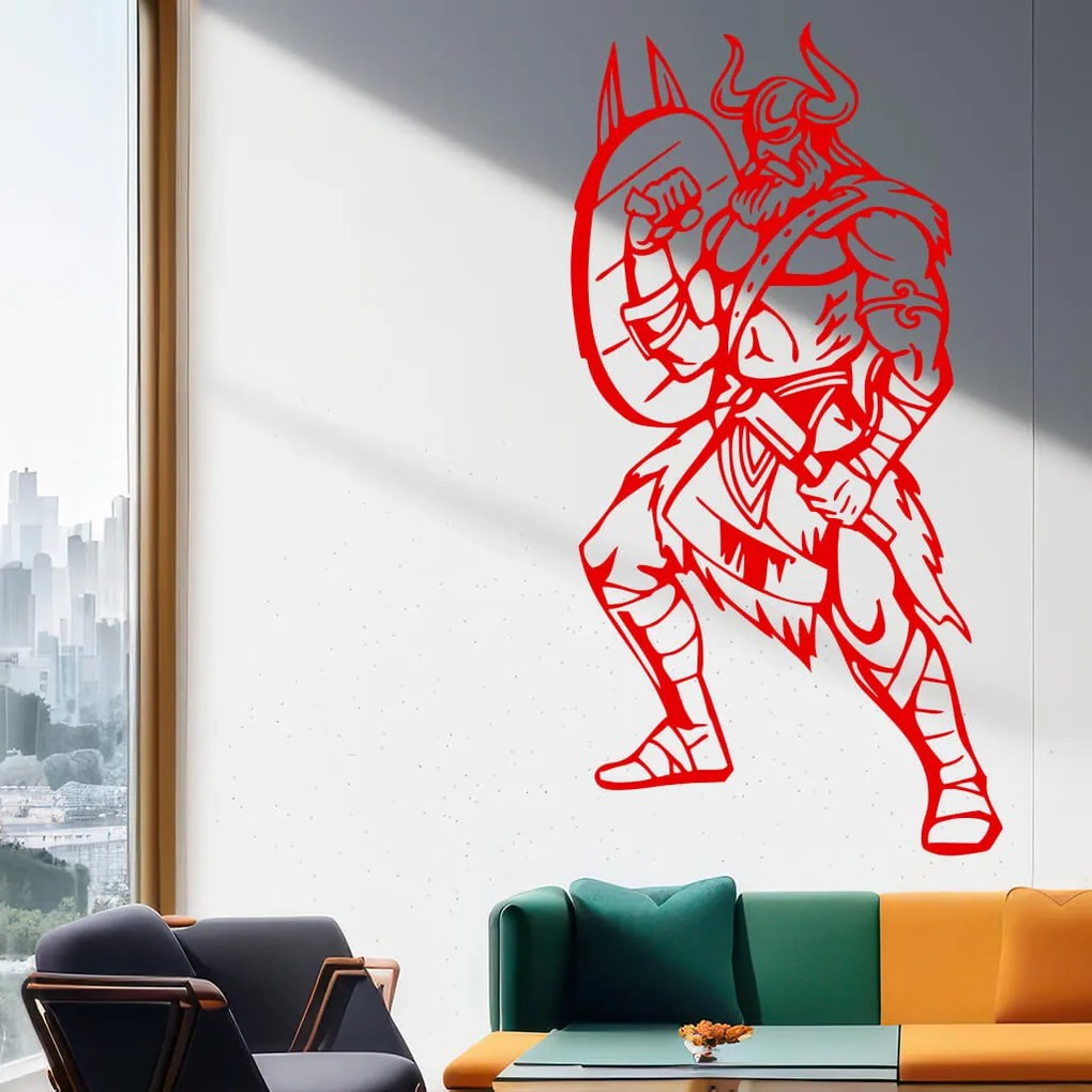 Veselá Stena Samolepka Viking Farba: oranžová, Veľkosť: 40 x 20 cm