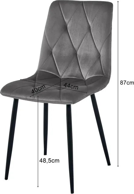 Set dvoch jedálenských stoličiek LIBRA tmavosivé / hnedé nohy (2 ks)