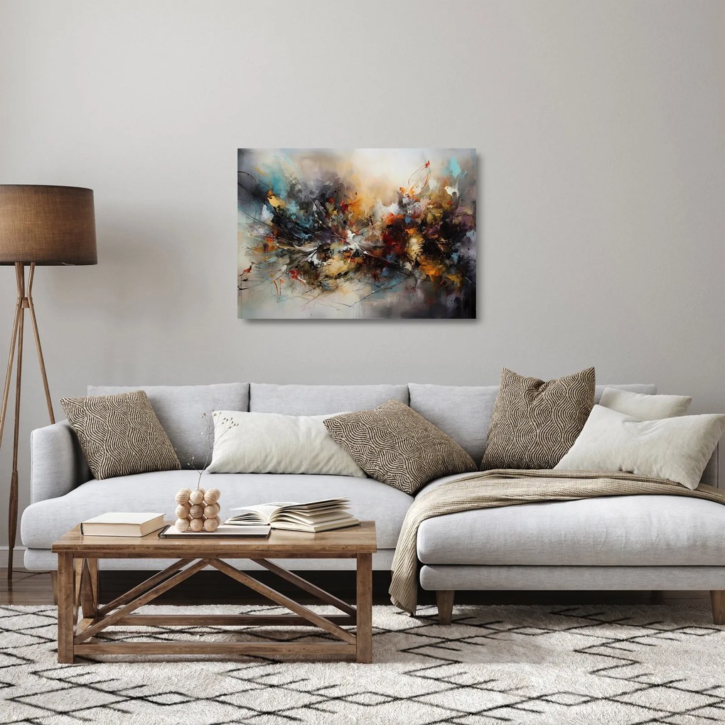 Sklenený obraz - Abstraktná grafika (70x50 cm)