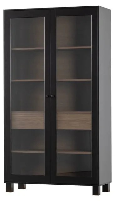 Čierna vitrína z borovicového dreva 110x200 cm Goos – WOOOD