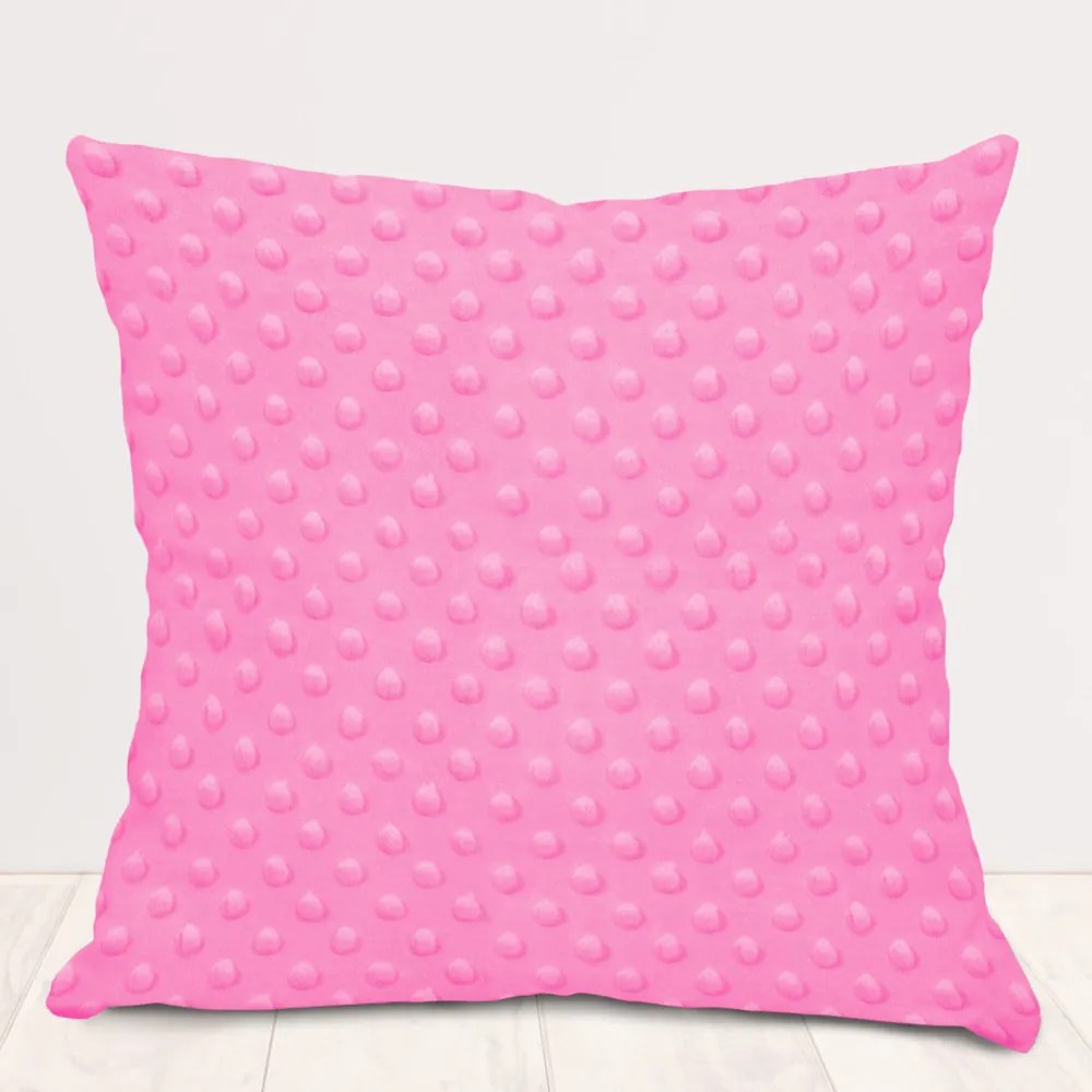 Biante Detská obliečka na vankúš Minky 3D bodky MKP-012 Sýto ružová 40 x 60 cm