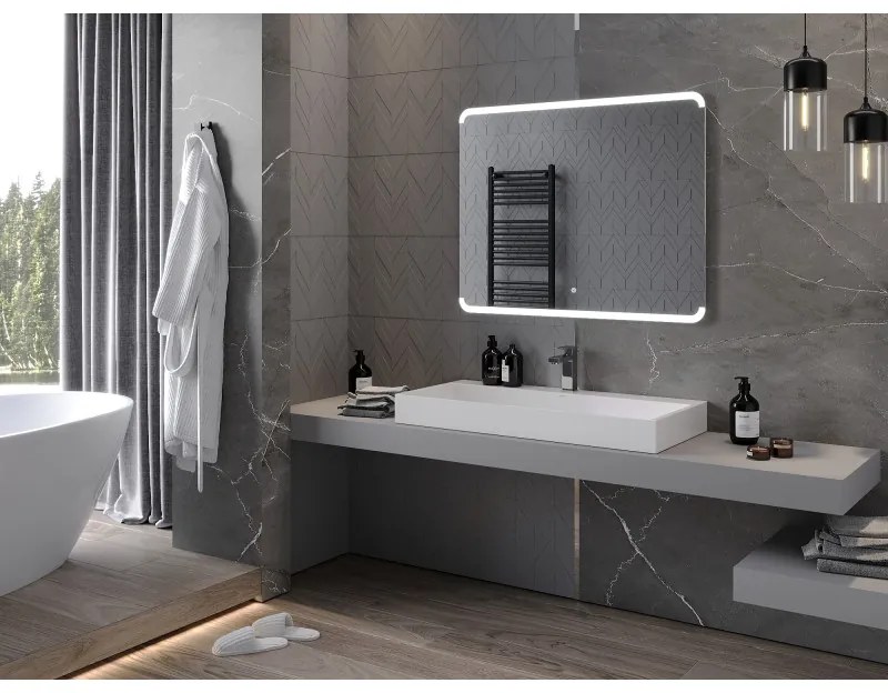 Mexen Nida, LED kúpeľňové zrkadlo s podsvietením 100x80 cm, 6000K, ochrana proti zahmlievaniu, 9806-100-080-611-00