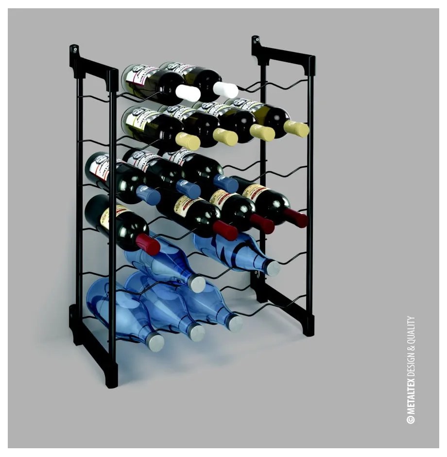 Sivý kovový regál na víno počet fliaš 30 Chianti – Metaltex
