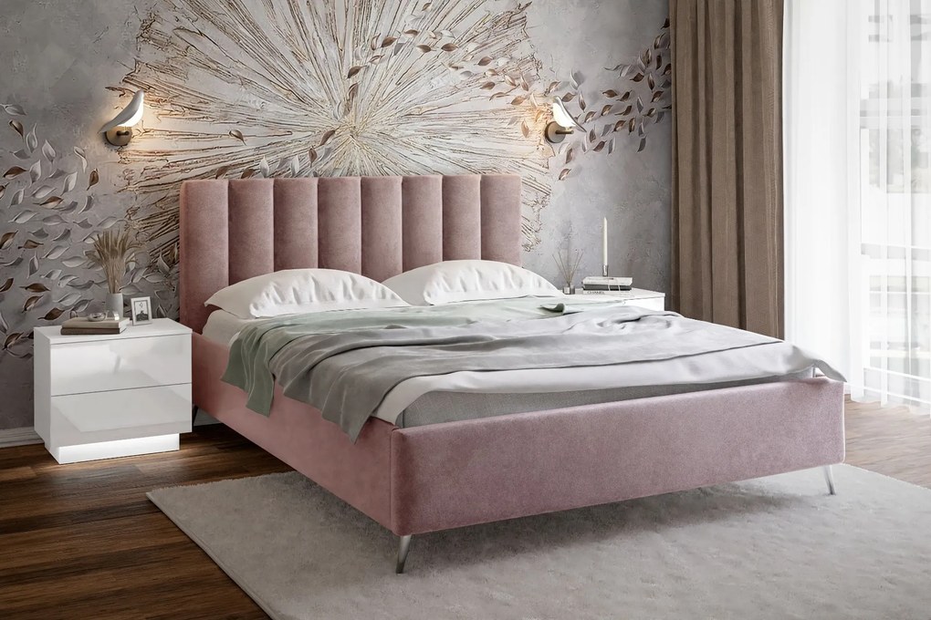 EMILIA 160X200 ČALÚNENÁ MANŽELSKÁ POSTEĽ S ÚLOŽNÝM PRIESTOROM
