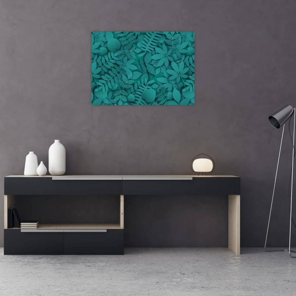 Sklenený obraz listov (70x50 cm)