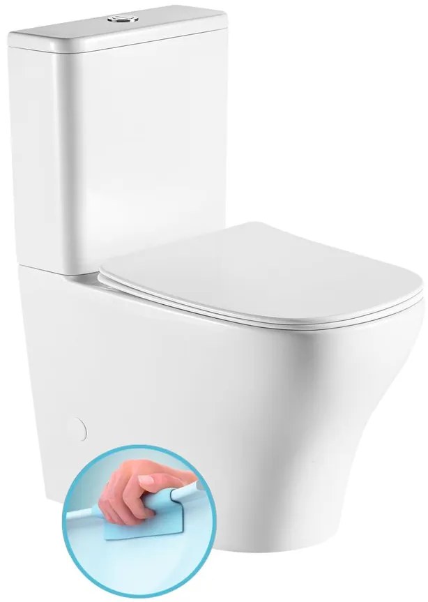 Sapho Sapho, BELLO RIMLESS WC kombi misa s nádržkou,spodný/zadný odpad, PC103WR