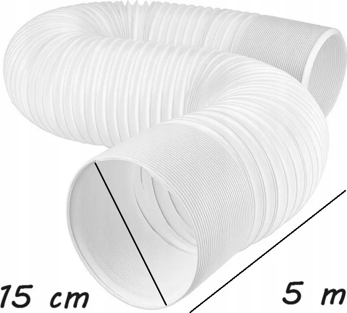 Mocná Rúrka Do Klimatizátora Dĺžka 5 m Priemer 15 cm Flexibilná Harmonika