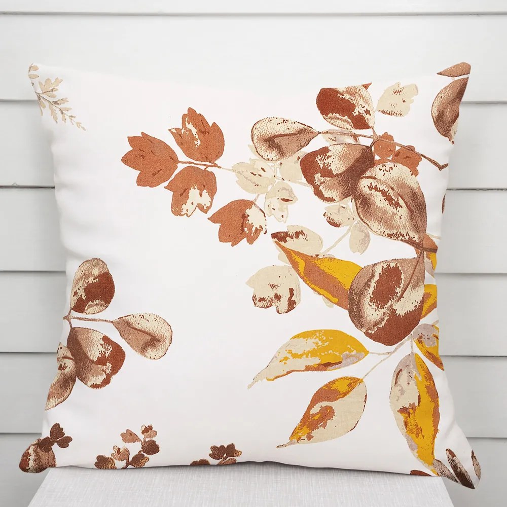 Biante Bavlnená obliečka na vankúš Sandra SA-530 Hnedý eukalyptus na bielom 60 x 60 cm