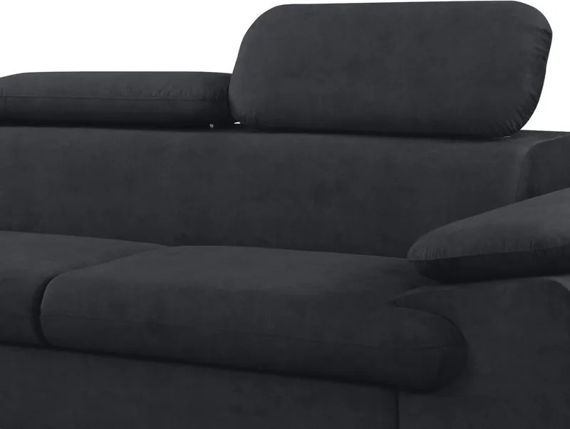 Rohová sedacia súprava Scala, antracitová šedá látka, ľavý roh