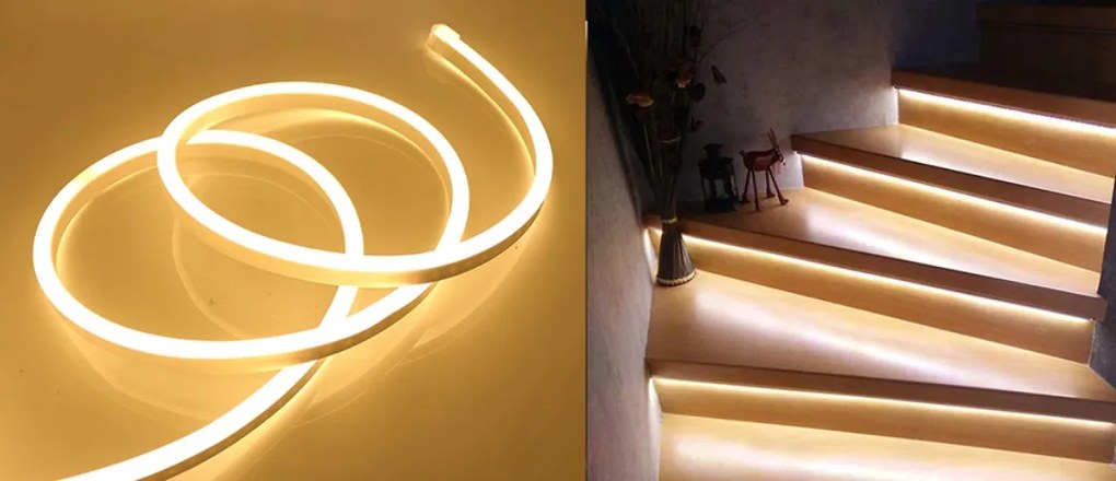 ECOLIGHT LED pásik NEON - 230V - 1m - 8W/m - IP68 - vodotesný - neutrálna biela