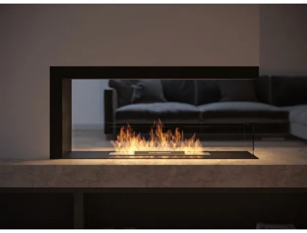 InFire - Rohový BIO krb 100x50 cm 3kW obojstranný