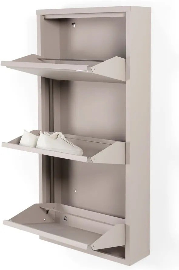 Sivo-béžová kovová skrinka na topánky Billy – Spinder Design