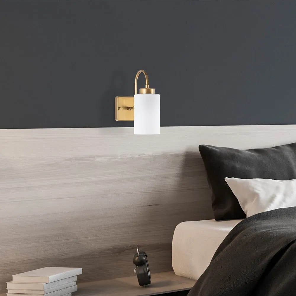 Biele/v zlatej farbe nástenné svietidlo ø 10 cm Duzsuz – Opviq lights