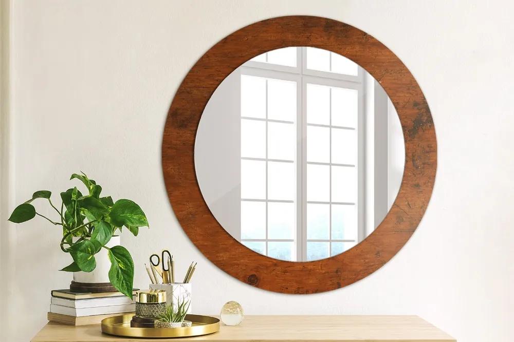 Okrúhle ozdobné zrkadlo Prírodné drevo fi 60 cm
