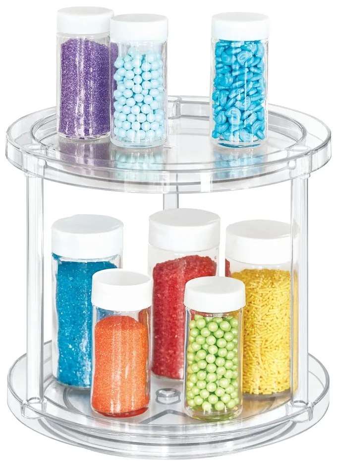 Okrúhly otočný dvojposchodový podstavec na dózy iDesign The Home Edit, ⌀ 24,1 cm