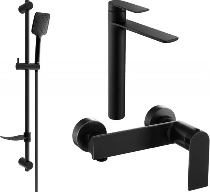 Mexen Zero DF62 sprchová súprava, čierna - 71114DF62-70
