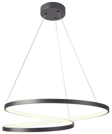 LED Luster na lanku ZEFIRA LED/52W/230V 4000K pr. 60 cm antracit