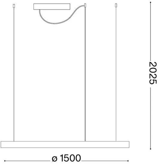Ideal Lux - Závesný LED luster na lanku ORACLE SLIM LED/83W/230V 3000K pr. 150 cm zlatý