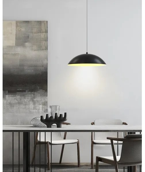 Wofi 6001-104 - LED Stmievateľný luster na lanku ROSCOFF LED/19W/230V čierna/zlatá