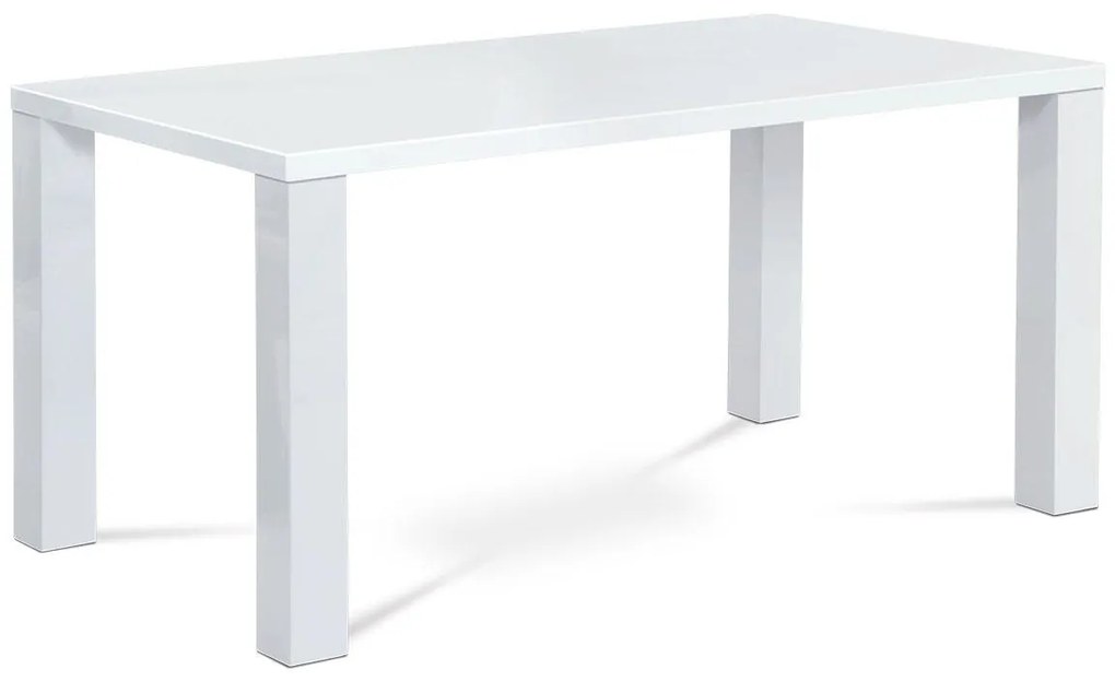 Autronic -  Jedálenský stôl AT-3008 WT, 160x90x76 cm, vysoký lesk biely